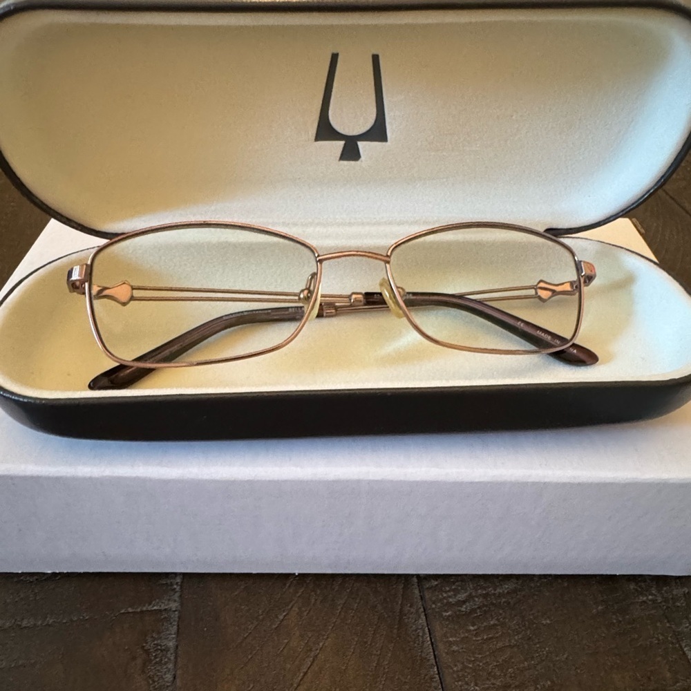 Bulova Rose Gold Rectangular Glasses